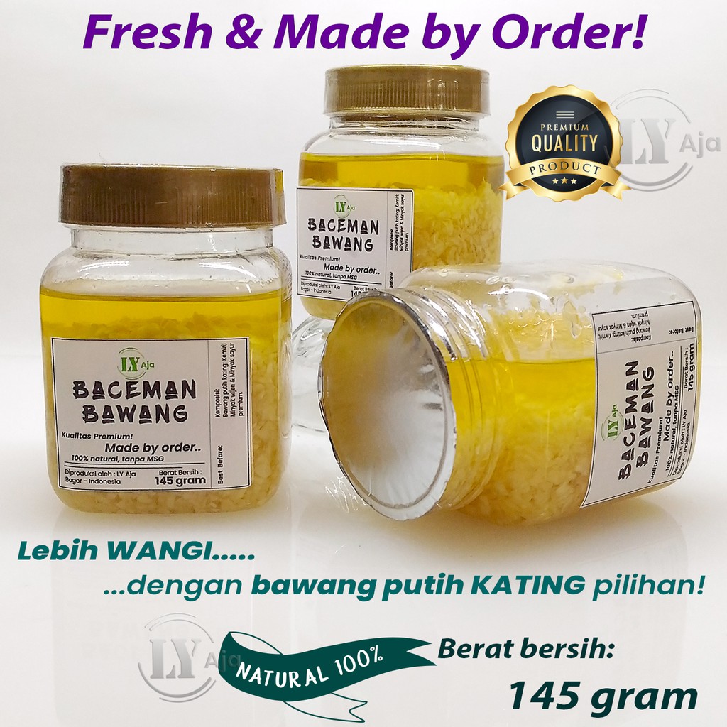 Baceman Bawang Putih Kating LY Aja 145 Gram dalam Minyak Canola Minced Garlic in Oil 145 Gr