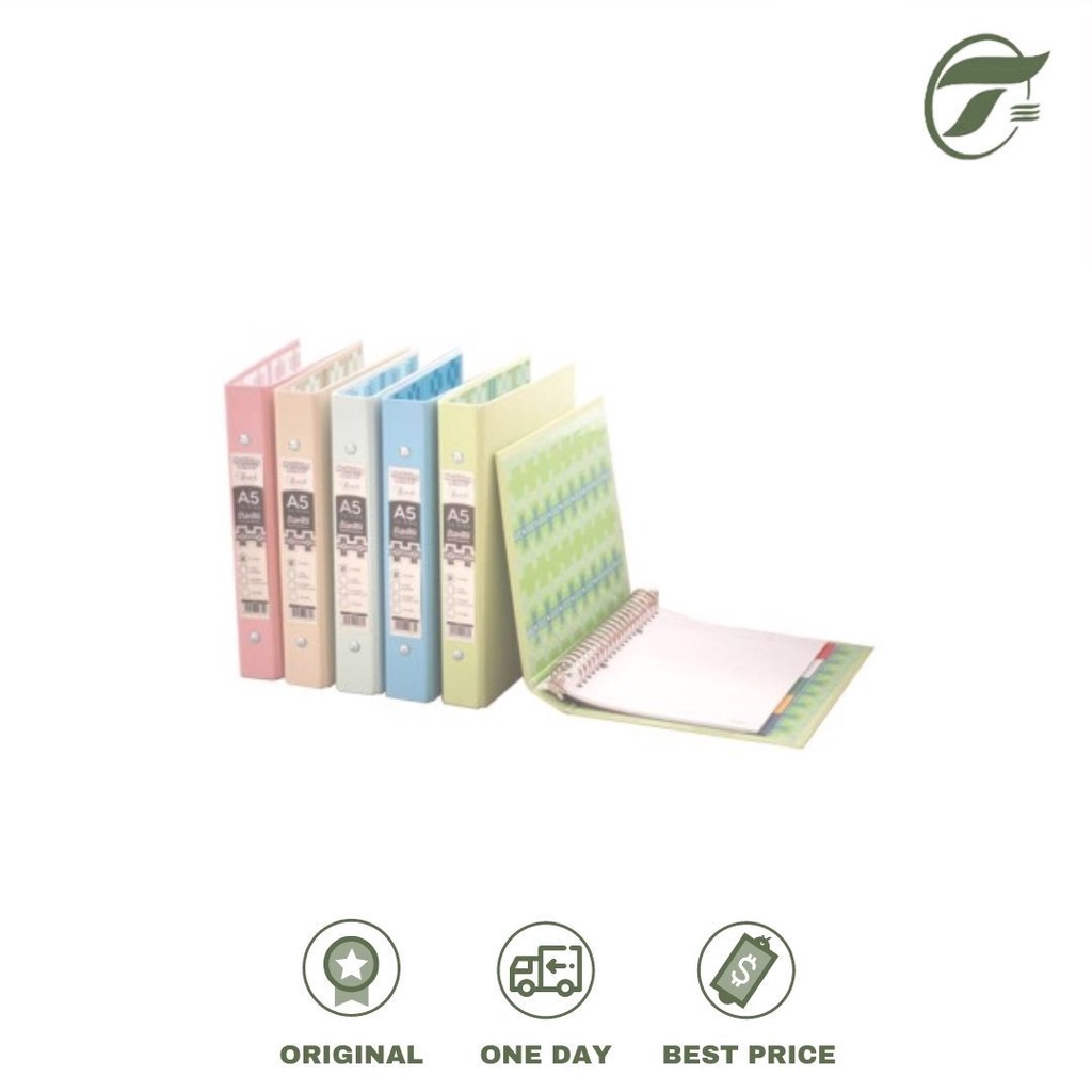 

BINDER A5 1334 20 RING BATIK SERIES BIRU/KREM/HIJAU/PINK/TURQUOISE BANTEX