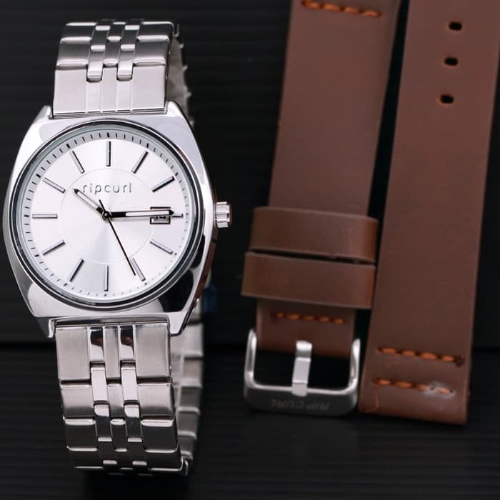 Grosir Jam Tangan Wanita / Cewek Ripcurl Paket Rantai Silver Army