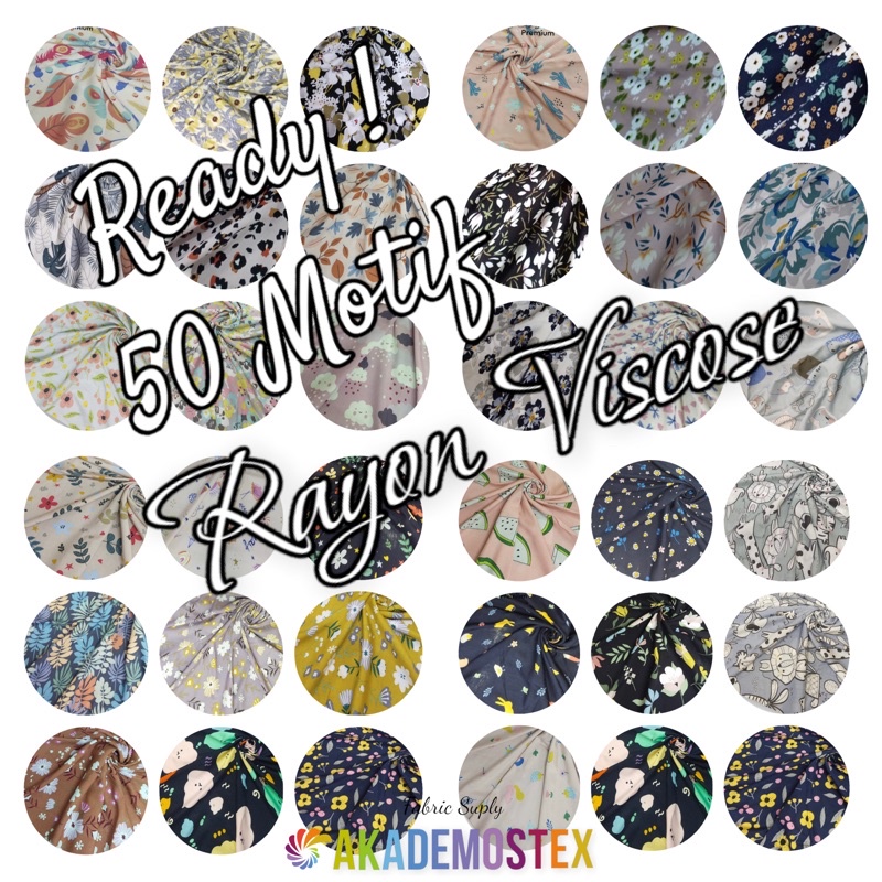 Kain Katun Rayon Viscose Import Premium/Mix Motif/Dress/Tunic/Homedress/Outer/#RFA