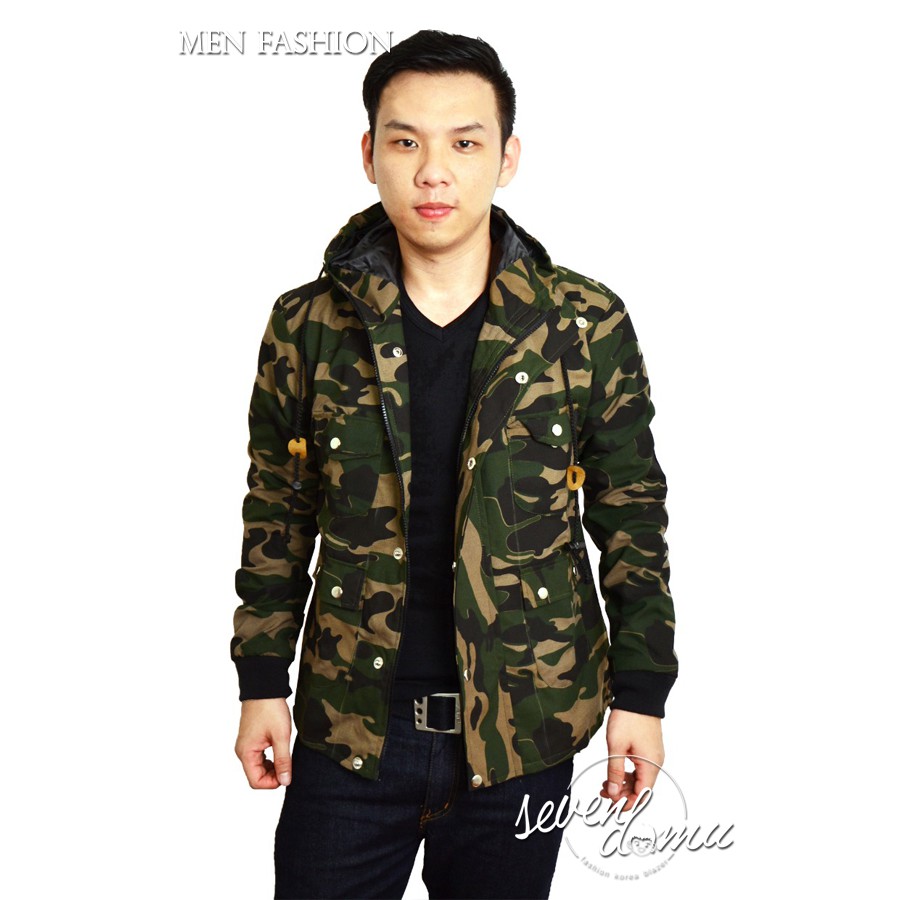 Jaket Parka, Jaket Cowok, Jaket Cewek, Jaket Army Unisex with Black Elbow – SK111