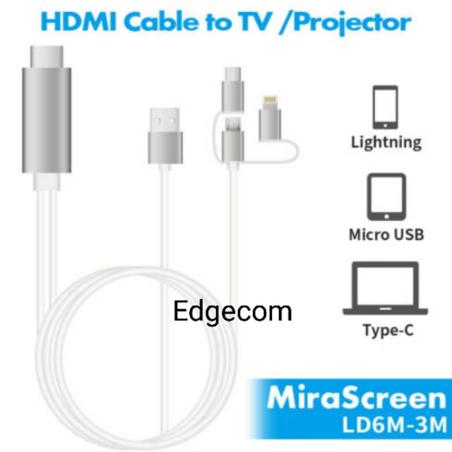 Mirascreen 3in1 to HDMI Support Bluetooth Audio