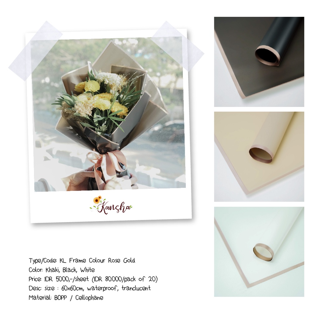 

TOKO ANQA-Flower Wrapping Cellophane 58x58 cm KL FRAME ROSE GOLD