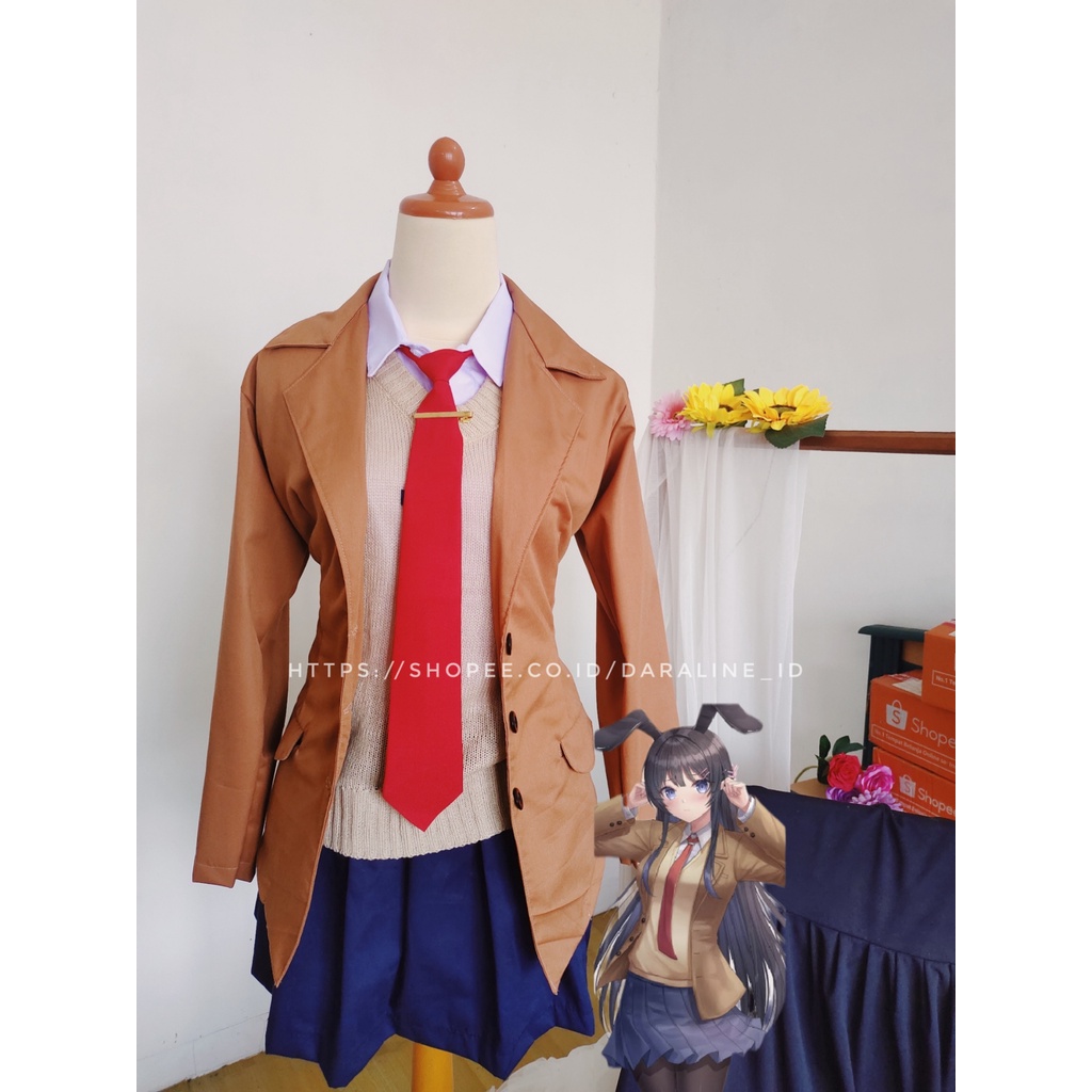 Kostum Cosplay Mai Sakurajima Seishun Buta Yarou wa Bunny Girl Senpai no Yume wo Minai