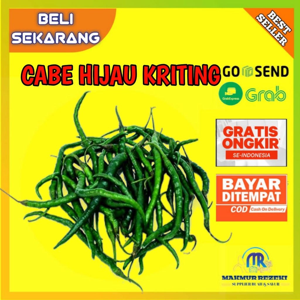 

CABE HIJAU KERITING CABAI CABE KRITING CABE HIJAU CABE IJO 500 Gram SAYUR SAYURAN SEGAR FRESH