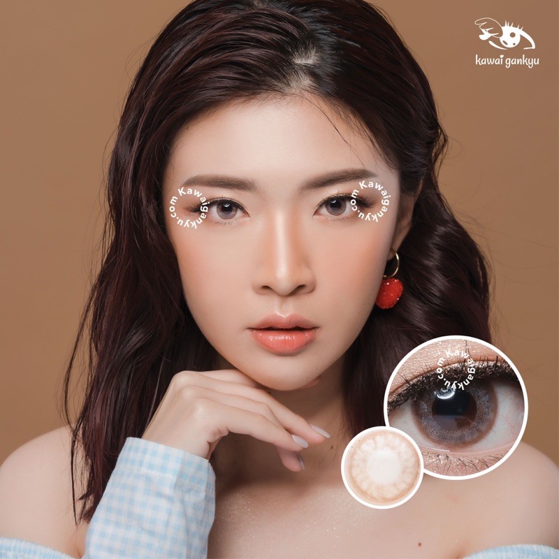 KawaiGankyu Softlens - kitty mini sand brown (1botol)