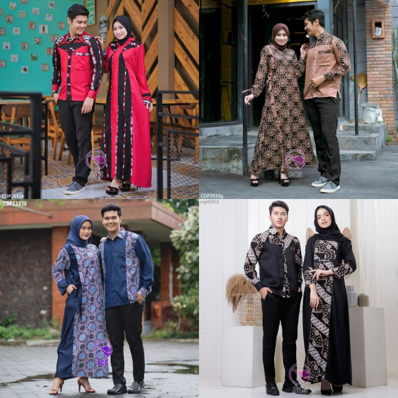 COUPLE GAMIS CANTIK TERBARU/ COUPLE BATIK KOMBINASI MODERN
