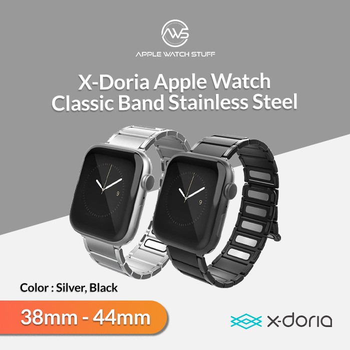 X-Doria Classic Band Stainless Steel Wristband for Apple Watch 1-6 SE