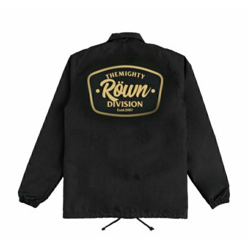 Rown Division Windbreakers Jaket Coach Black-Yelow