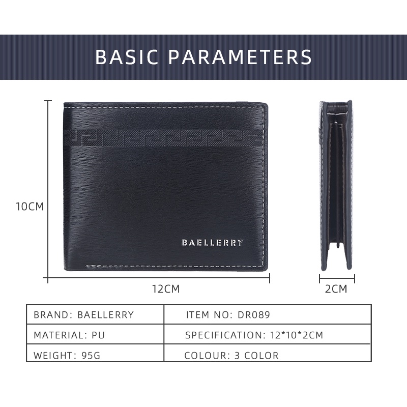BAELLERRY DR089 Dompet Pria Bahan Kulit PU Leather Premium WATCHKITE WKOS