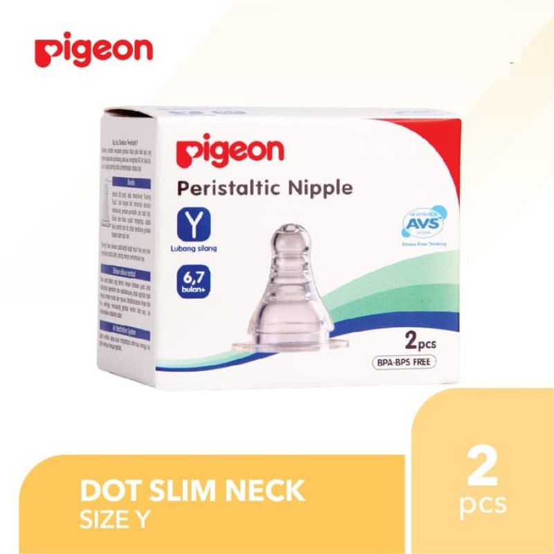 Pigeon peristaltic nipple size Y ISI 2pcs 1510