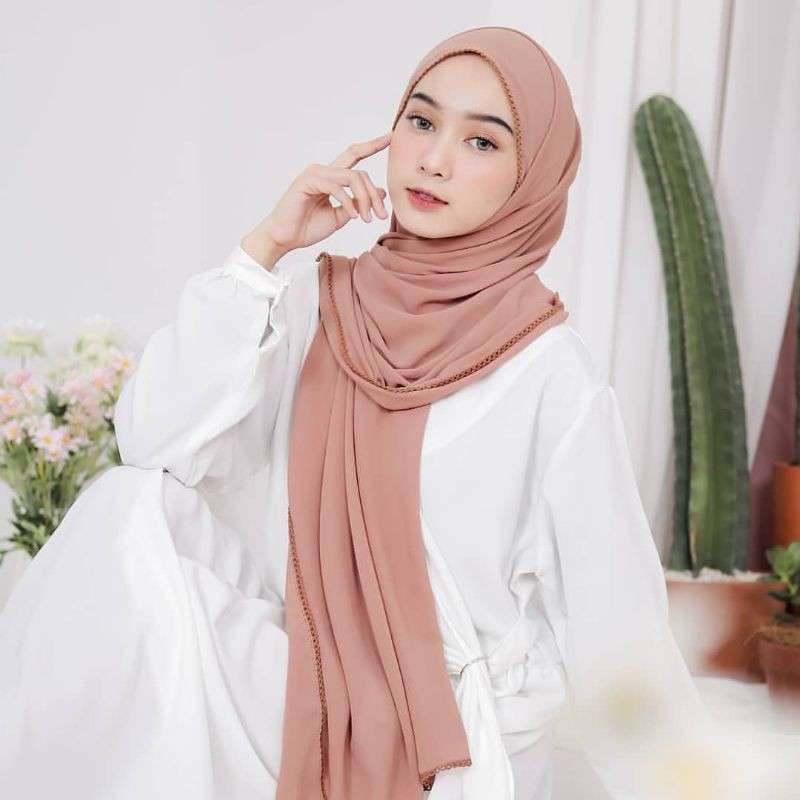 Hijab muslimah pashmina picot perempuan muslimah