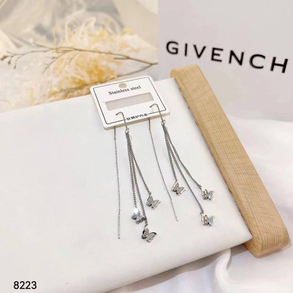 Anting Titanium Kupu-kupu Panjang Perhiasan Wanita Jewellery 8223