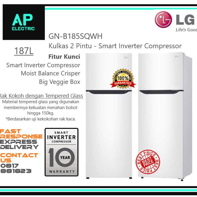 meidypogalin21 LG GN-B185SQWH Kulkas 2 Pintu Inverter Putih GNB185SQWH New Model TERLARIS TERPERCAYA