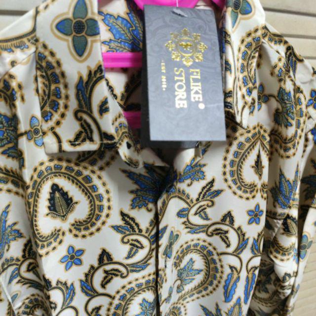Flike Store - Kemeja Batik Tangan Panjang Motif Awan Peteng