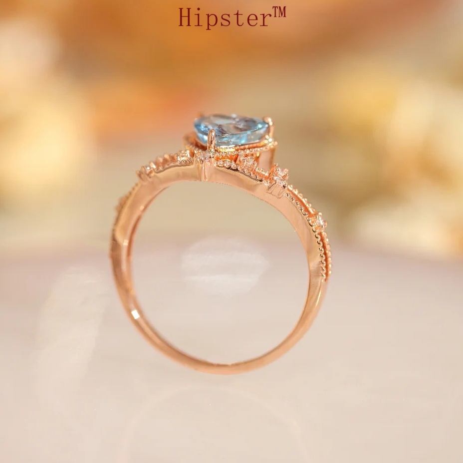 Fashion Luxury Open Ring Ins Heart-Shaped Women