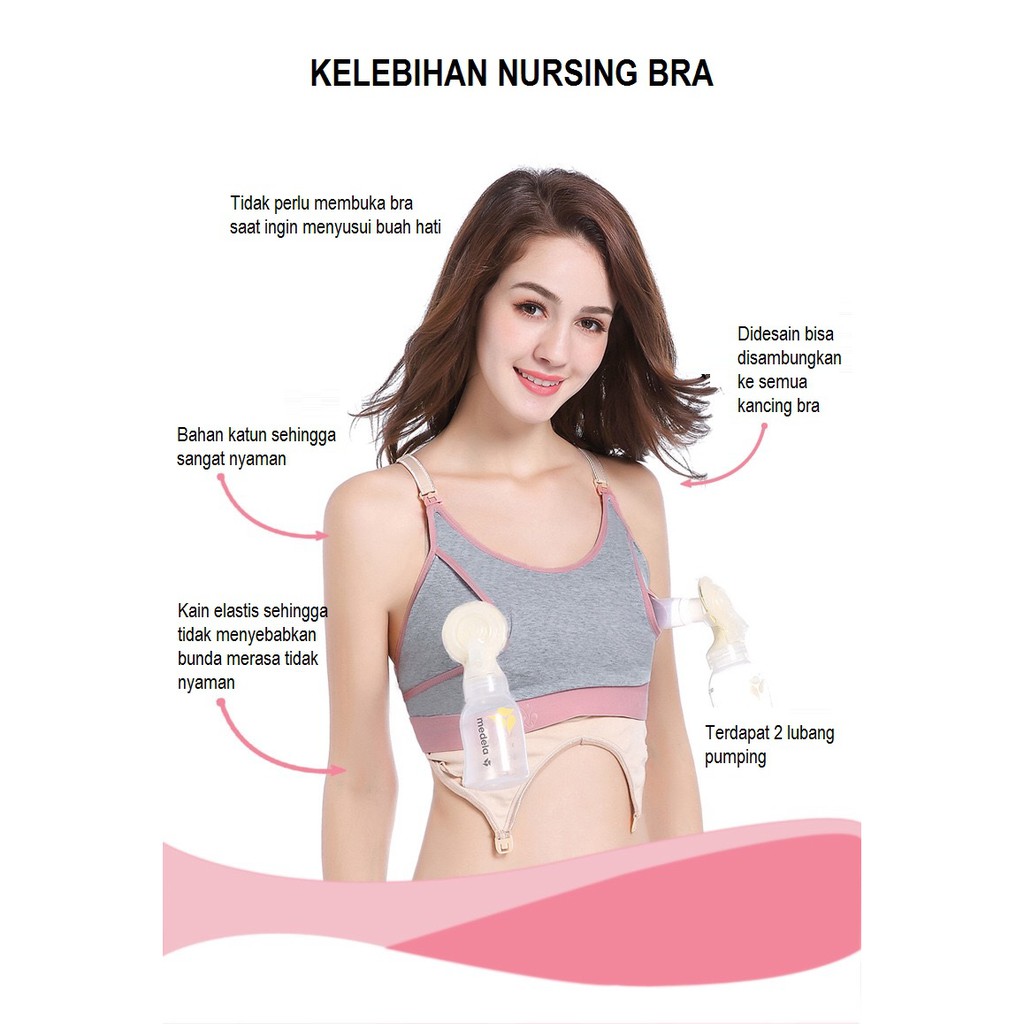 ACCESORIES HANDSFREE BRA MENYUSUI NURSING BRA COTTON UNTUK POMPA ASI SUPER COMFORT PREMIUM 5291