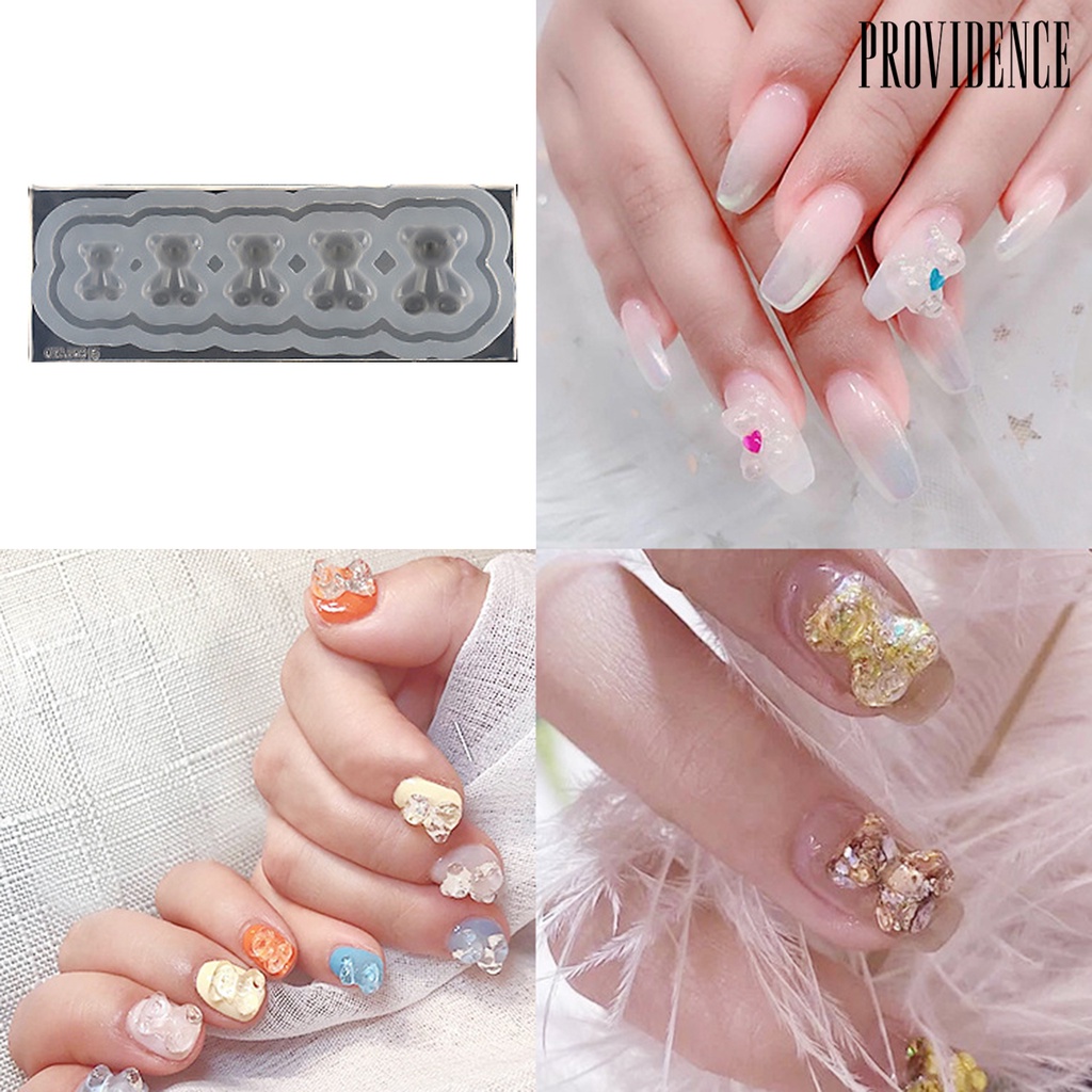 Providence Cetakan Kuku 3D Bentuk Kupu-Kupu / Beruang Bahan Silikon Untuk Nail Art / Manicure Butterfly