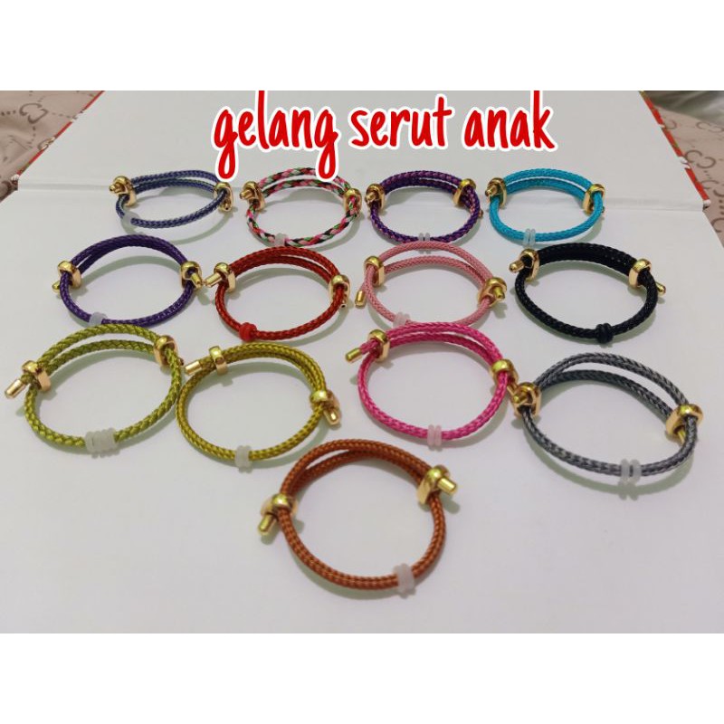 (free stoper) Gelang ongsrot anak / gelang kawat serut anak/ gelang waterproof/ gelang serut anak