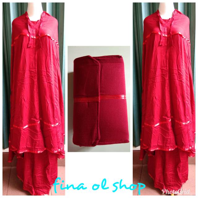 Mukena katun rayon polos pita jumbo