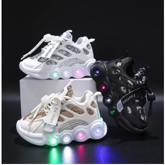 Sepatu Anak led sneaker laki laki perempuan lampu nyala new korea 9991