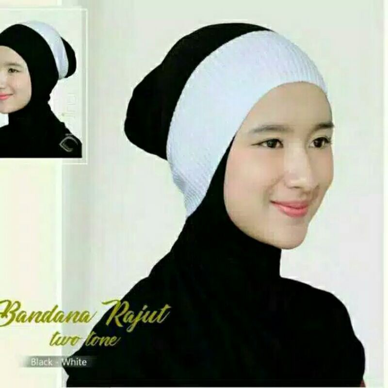 SELUSIN Ciput rajut / bandana rajut / bandana 2 warna / bandana daleman kerudung