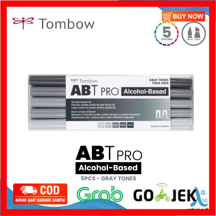 

(BISA COD) Brush Pen Tombow ABT PRO Gray Tones Dual Marker