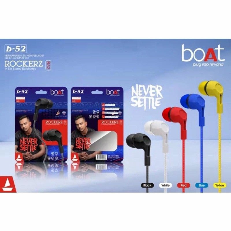 Headset BOAT NEVER SETTLE B-52 EXTRA BASS Handsfree BOAT ROCKERZ B52 BASS Earphone BOAT B-52 ROCKERZ