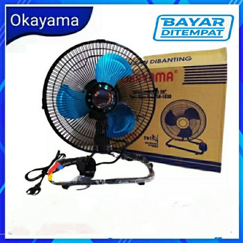 Okayama , 1030 , 1230 , kipas angin , , meja dan dinding , besi 2 fungsi 12 inchi  kipas desk fan sanex 12 in