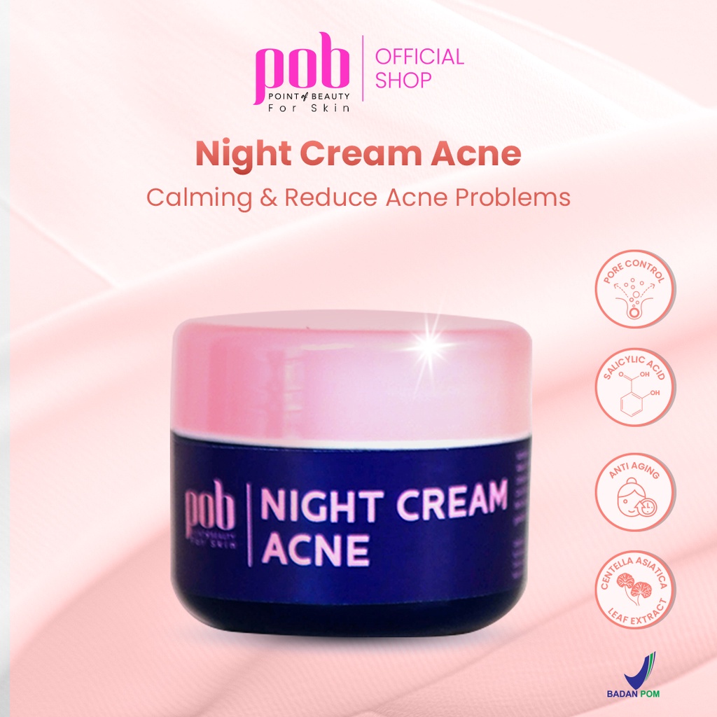 POB NIGHT CREAM ACNE UNTUK KULIT BERJERAWAT BPOM