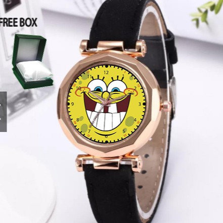 JAM TANGAN SPONGEBOB KARTUN WANITA CUSTOM 001