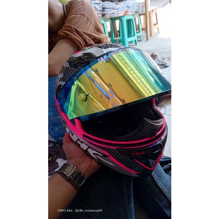 helm balap NHK RX9 pink flou