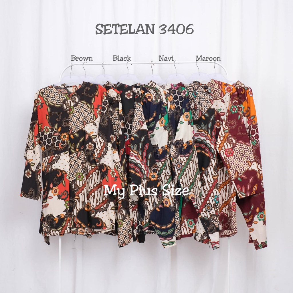 Setelan Batik Wanita Jumbo 3406, 3XL &amp; 5XL