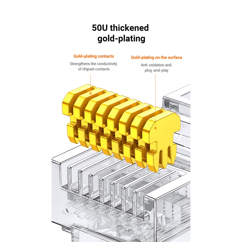 UGREEN Belden Comscope Konektor LAN RJ45 Cat5e Cat6 UTP Ethernet Plug Connector Isi 100pcs