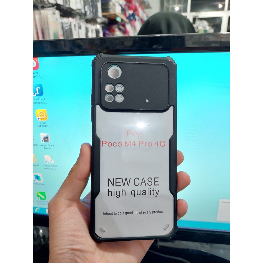 Anti Shocking Xiaomi Redmi Note 11T 5G Poco M4 Pro 4G 5G Hardcase Mika List Hitam Acrylic Case