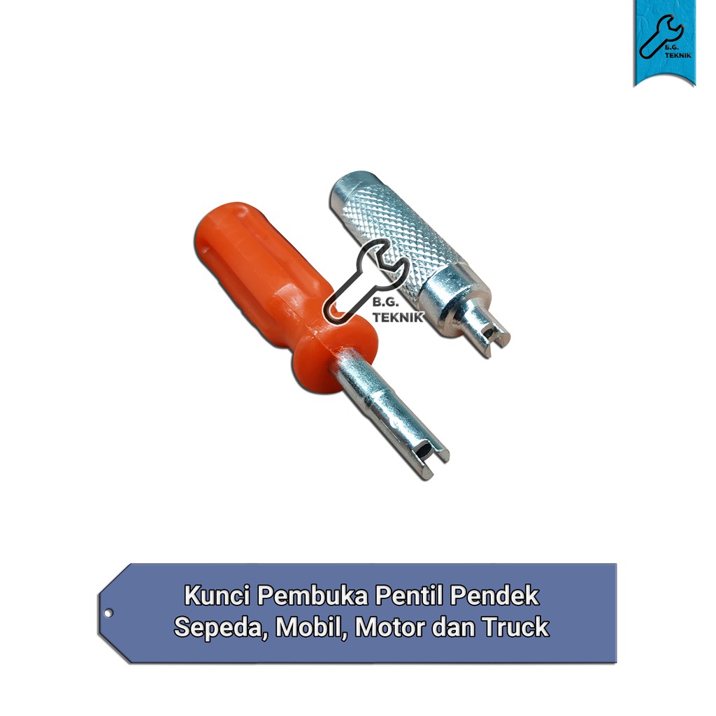 Kunci Pembuka Pentil Ban Pendek Motor Mobil 43/62 mm silver merah - Merah