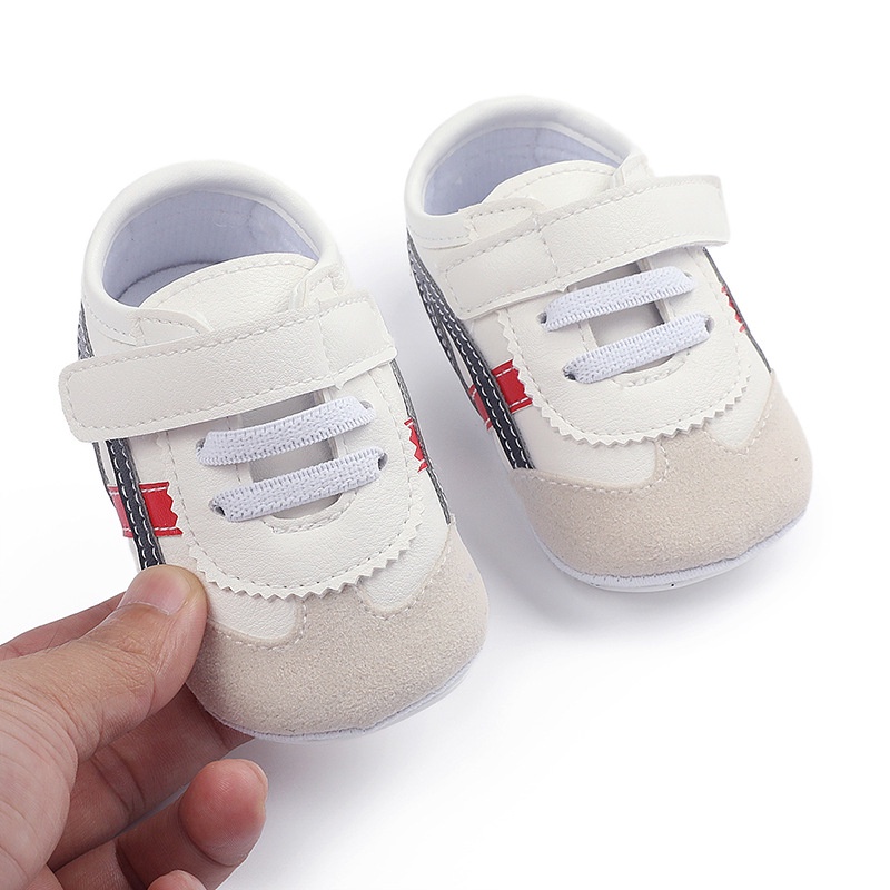 Sepatu Bayi Prewalker Laki Laki Perempuan Umur 0 - 12 Bulan Sepatu Sneakers Anak Bayi Laki Laki Perempuan Baby Prewaker Shoes Cowok Cewek Murah Umur 0 - 14 Bulan, umur 1 Tahun 0 - 6 Bulan Hitam Merah AK 06