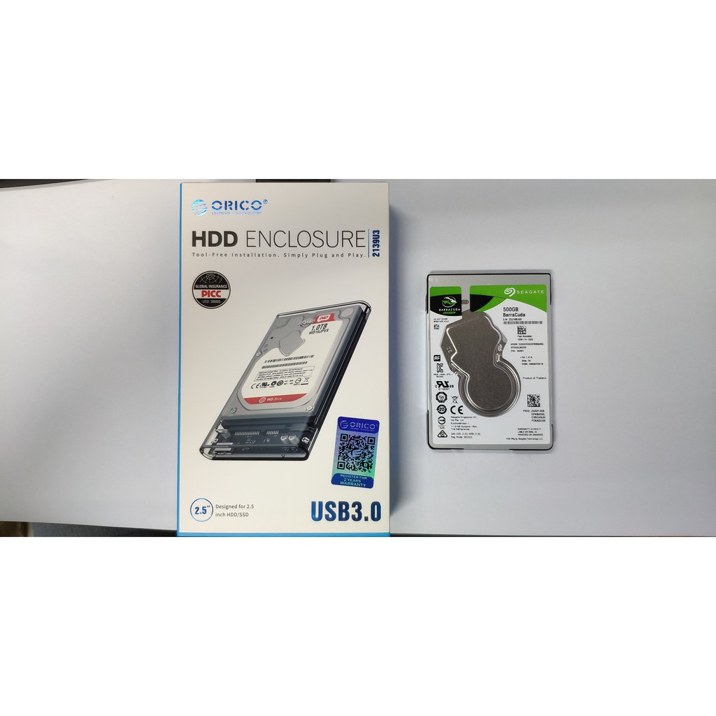 PAKET HDD Seagate 500GB 2.5" SATA + Casing ORICO 2139U3 USB 3.0