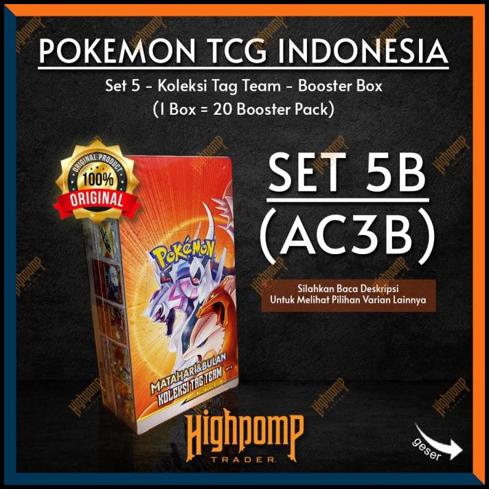 (Diskon) Kartu Pokemon Indonesia - Booster Box - Ac3A Ac3B Tag Team Gx Seri 5