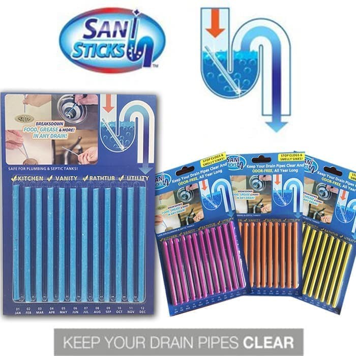 Sani stick drain utk WC stik pewangi penghilang bau pembersih pipa air