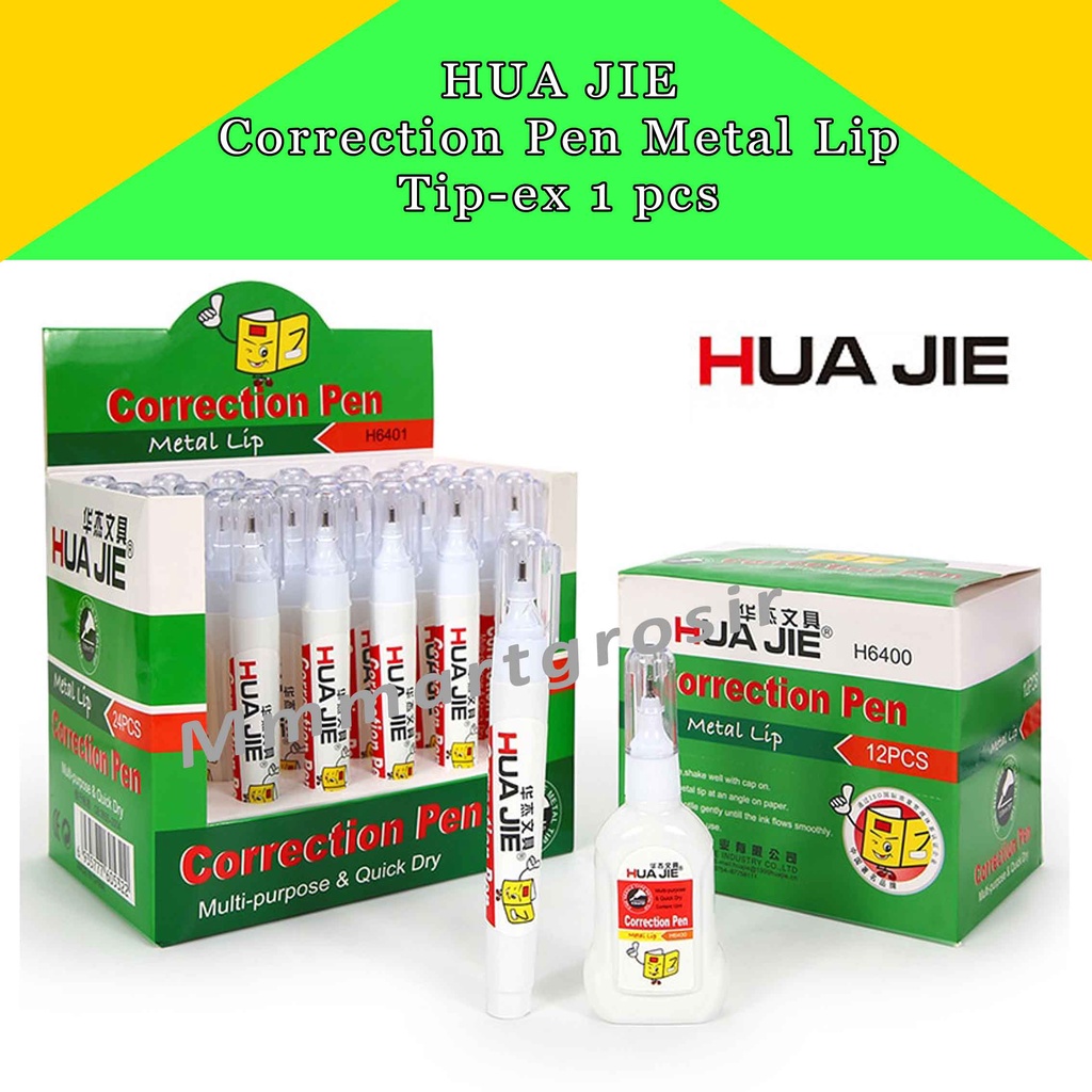 

Huajie Tipex / Correction Pen / Huajie Metal Lip / Tipex Cair