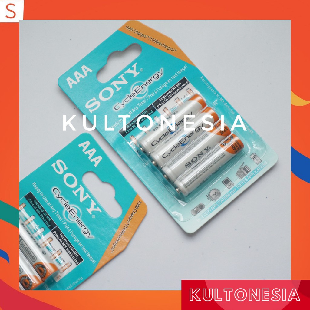 Baterai Sony AAA Rechargeable 4300mAh isi 4Pcs Bisa Di Cas Ulang