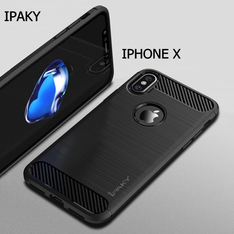 CASE SLIM FIT CARBON IPAKY IPHONE X XS SOFTCASE - FA