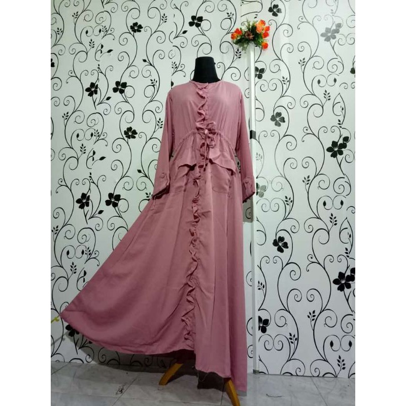 Gamis Polos Saku Dua| Gamis Moscrape Perut Serut| Gamis Simpel Terlaris