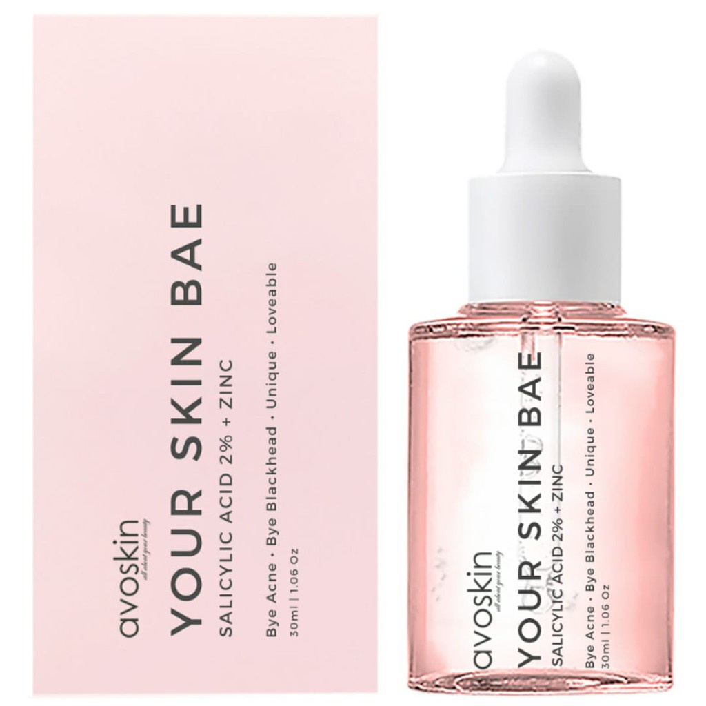 SERUM Avoskin Your Skin Bae Salicylic Acid 2% + Zinc (Anti Acne &amp; Exfoliating Serum) - Untuk Kulit Wajah Berjerawat Berminyak Bruntusan Jerawat Skincare BPOM Avo Skin Salicilic Salicilyc Salycilic Salicic Salicyc salycic