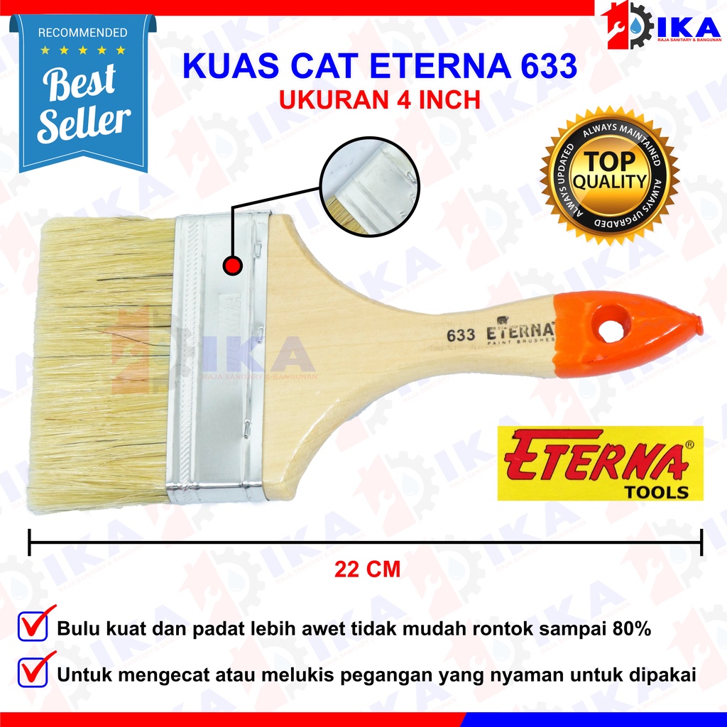 KUAS CAT TEMBOK ETERNA ASLI 633 4 INCH KUALITAS BAGUS BULU KUAT AWET