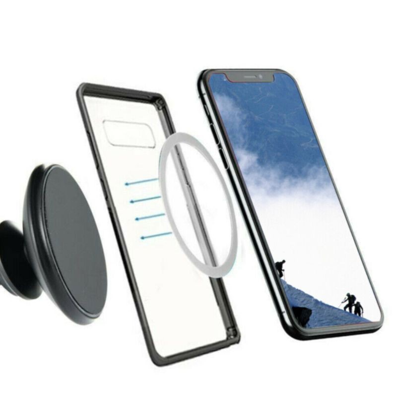 VIVI 4PCS Universal Round Metal Rings for Magnetic Qi Wireless Charger Air Vent Magnet Car Mount Holder