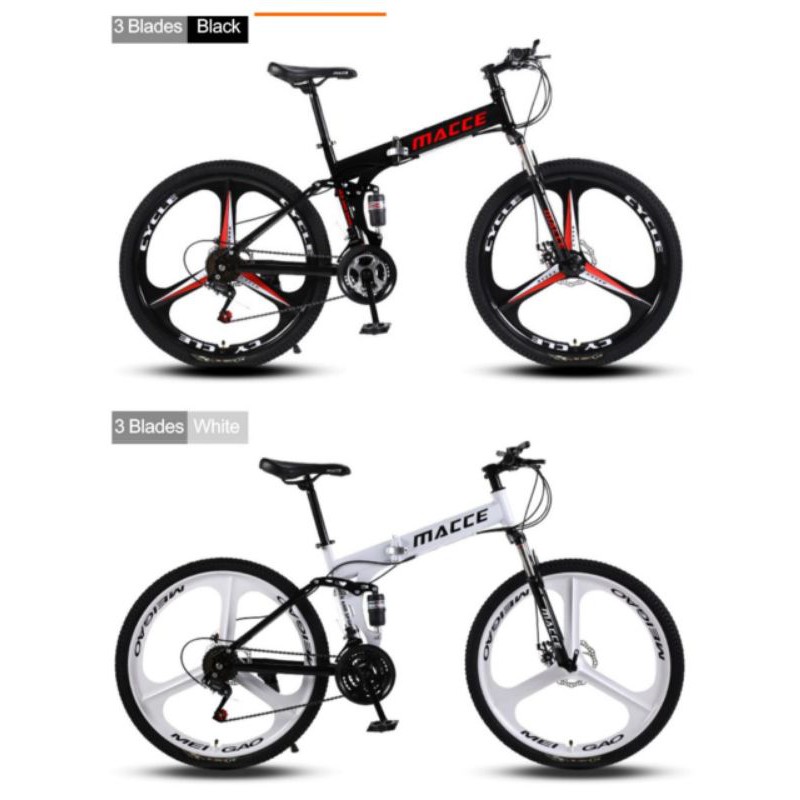 Sepeda Lipat MTB Macce ukuran 26 inch ( Ready stock) berhadiah kunci pengaman,holder botol,klakson