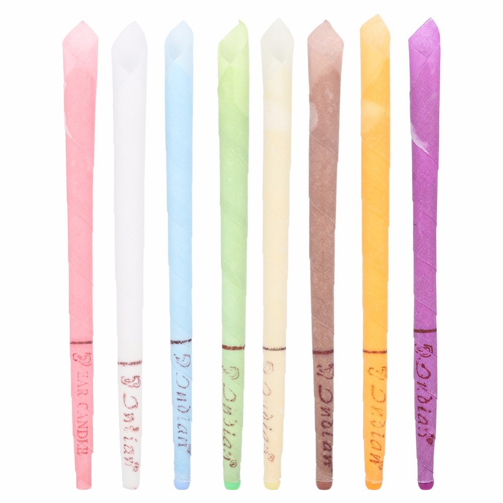 Sepasang Lilin Kesehatan Pembersih Kotoran Telinga - Ear Candle Indian Aromatherapy Lilin Terapi Pembersih Telinga Bentuk Kerucut Multi Warna