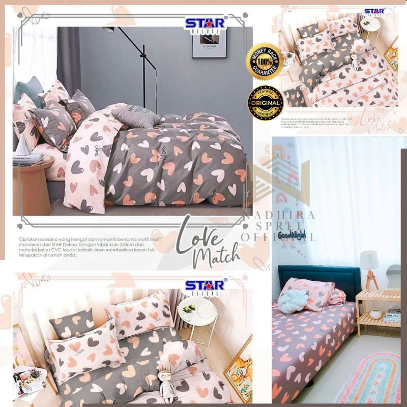 Sprei Set Series Love Match Quality Cotton Premium Bahan Lembut sprei Homemade by Nadhira